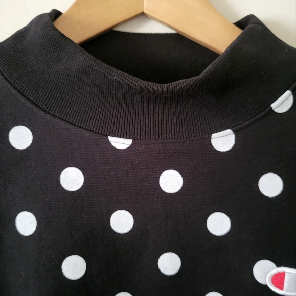 Champion x Urban Outfitters Mixed Print Mock Neck Sweatshirt  Small - Picture 9 of 12